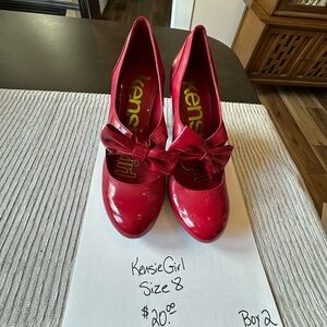 Kensie Girl Red Patent Bow Pumps